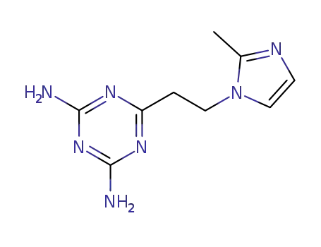 Molecular Structure of 38668-46-1 (2,4-DIAMINO-6-[2-(2-METHYL-1-IMIDAZOLYL)ETHYL]-1,3,5-TRIAZINE)