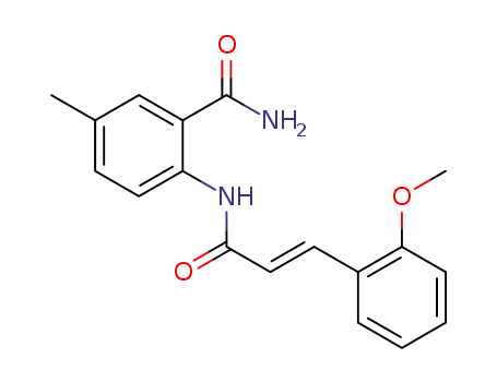(E)-2-(3-(2-methoxyphenyl)acrylamido)-5-methylbenzamide