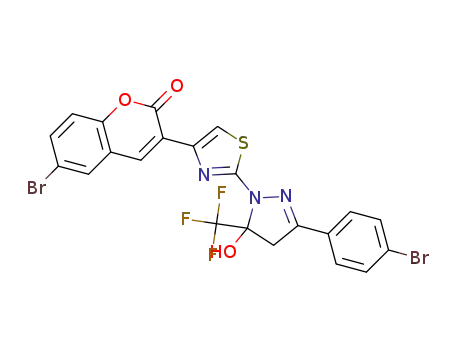 2-(3-(4-Bromophenyl)-5-hydroxy-5-trifluoromethyl-4,5-dih-ydropyrazol-1-yl)-4-(6-bromo-coumarin-3-yl)thiazole