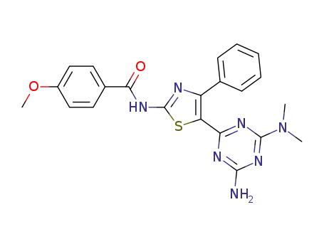 N-(5-(4-amino-6-(dimethylamino)-1,3,5-triazin-2-yl)-4-phenylthiazol-2-yl)-4-methoxybenzamide