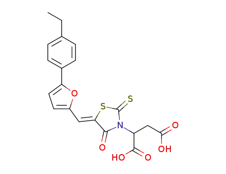 2-((5Z)-5-{[5-(4-ethylphenyl)-2-furyl]methylene}-4-oxo-2-thioxo-1,3-thiazolidin-3-yl)succinic acid