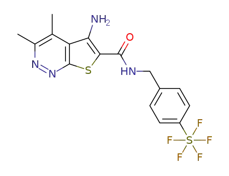 5-amino-N-(4-(pentafluorosulfanyl)benzyl)-3,4-dimethylthieno[2,3-c]pyridazine-6-carboxamide