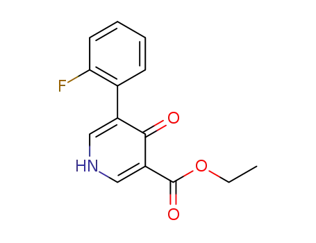 Molecular Structure of 1449301-78-3 (ethyl 5-(2-fluorophenyl)-4-oxo-1,4-dihydropyridine-3-carboxylate)