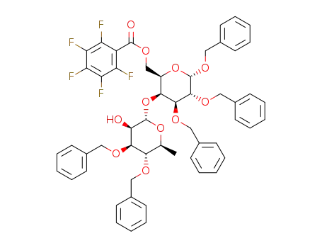 benzyl 3,4-di-O-benzyl-α-L-rhamnopyranosyl-(1→4)-2,3-di-O-benzyl-6-O-pentafluorobenzoyl-α-D-galactopyranoside