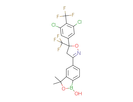 5-(5-(3,5-dichloro-4-(trifluoromethyl)phenyl)-5-(trifluoromethyl)-4,5-dihydro isoxazol-3-yl)-3,3-dimethyl-benzo[c][1,2]oxaborol-1(3H)-ol
