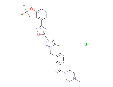 (4-methylpiperazin-1-yl) {3-[(5-methyl-3-{3-[3-(trifluoromethoxy)phenyl]-1,2,4-oxadiazol-5-yl}-1H-pyrazol-1-yl)methyl]phenyl}methanone hydrochloride