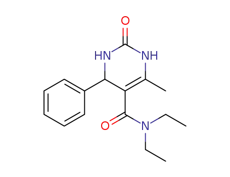 Molecular Structure of 59607-56-6 (5-Pyrimidinecarboxamide,
N,N-diethyl-1,2,3,4-tetrahydro-6-methyl-2-oxo-4-phenyl-)