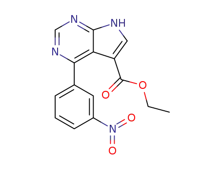 ethyl 4-(3-nitrophenyl)-7H-pyrrolo[2,3-d]pyrimidine-5-carboxylate