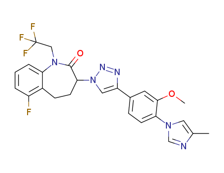 6-fluoro-1,3,4,5-tetrahydro-3-[4-[3-methoxy-4-(4-methyl-1H-imidazol-1-yl)phenyl]-1H-1,2,3-triazol-1-yl]-1-(2,2,2-trifluoroethyl)-2H-1-Benzazepin-2-on
