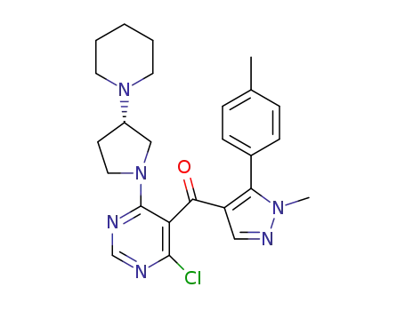 {4-chloro-6-[(3S)-3-(piperidin-1-yl)pyrrolidin-1-yl]pyrimidin-5-yl}[1-methyl-5-(4-methylphenyl)-1H-pyrazol-4-yl]methanone