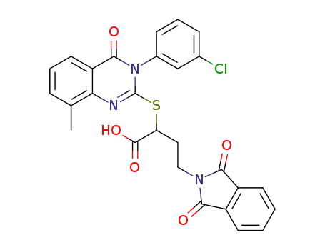 2-{[3-(3-chlorophenyl)-8-methyl-4-oxo-3,4-dihydroquinazolin-2-yl]thio}-4-(1,3-dioxo-1,3-dihydro-2-1H-isoindol-2-yl)butanoic acid