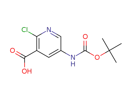 Molecular Structure of 885277-14-5 (5-TERT-BUTOXYCARBONYLAMINO-2-CHLORO-NICOTINIC ACID)