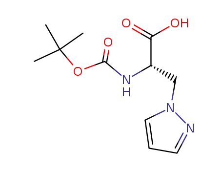 Molecular Structure of 21012-18-0 (BOC-3-(1-PYRAZOLYL)-ALA-OH)