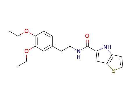 Molecular Structure of 1439376-17-6 (N-(3,4-diethoxyphenethyl)-4H-thieno[3,2-b]pyrrole-5-carboxamide)