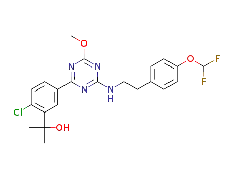 2-{2-chloro-5-[4-({2-[4-(difluoromethoxy)phenyl]ethyl}amino)-6-methoxy-1,3,5-triazin-2-yl]phenyl}propan-2-ol
