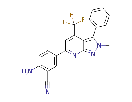 2-amino-5-[2-methyl-3-phenyl-4-(trifluoromethyl)-2H-pyrazolo[3,4-b]pyridin-6-yl]benzonitrile