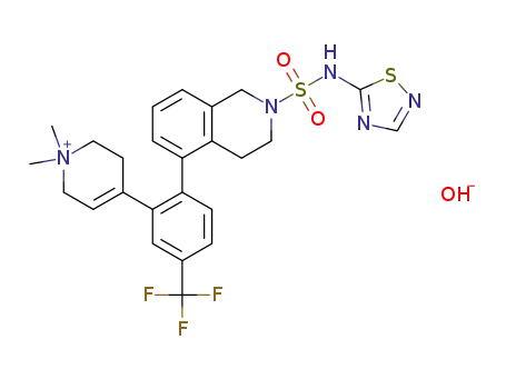 4-(2-(2-(N-(1,2,4-thiadiazol-5-yl)sulfamoyl)-1,2,3,4-tetrahydroisoquinolin-5-yl)-5-(trifluoromethyl)phenyl)-1,1-dimethyl-1,2,3,6-tetrahydropyridin-1-ium hydroxide