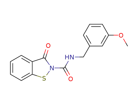 Molecular Structure of 1437999-88-6 (N-(3-methoxybenzyl)benzisothiazol-3-one-2-amide)