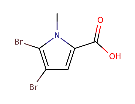 Molecular Structure of 66067-06-9 (1H-Pyrrole-2-carboxylic acid, 4,5-dibromo-1-methyl-)