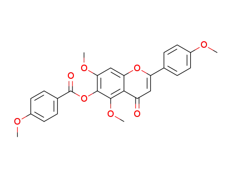 Molecular Structure of 10176-70-2 (5,7-dimethoxy-2-(4-methoxyphenyl)-4-oxo-4H-chromen-6-yl 4-methoxybenzoate)