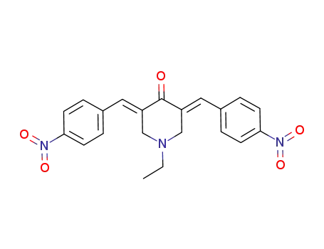 Molecular Structure of 1040379-93-8 ((3E,5E)-1-ethyl-3,5-bis(4-nitrobenzylidene)piperidin-4-one)