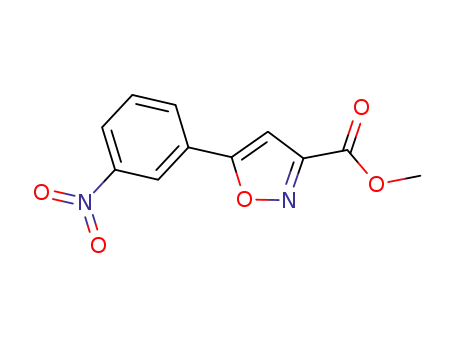 Molecular Structure of 517870-18-7 (Methyl 5-(3-Nitrophenyl)isoxazole-3-carboxylate)