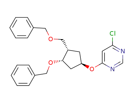 4-((1R,3S,4S)-3-(benzyloxy)-4-(benzyloxymethyl)cyclopentyloxy)-6-chloropyrimidine