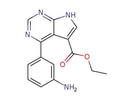 ethyl 4-(3-aminophenyl)-7H-pyrrolo[2,3-d]pyrimidine-5-carboxylate