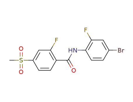 Molecular Structure of 1415992-40-3 (N-(4-bromo-2-fluorophenyl)-2-fluoro-4-(methylsulfonyl)benzamide)