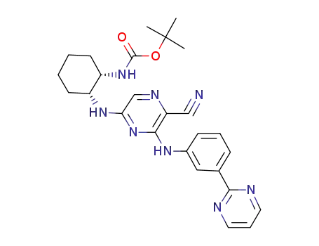 tert-butyl (1S,2R)-2-(5-cyano-6-(3-(pyrimidin-2-yl)phenylamino)pyrazin-2-ylamino)cyclohexylcarbamate