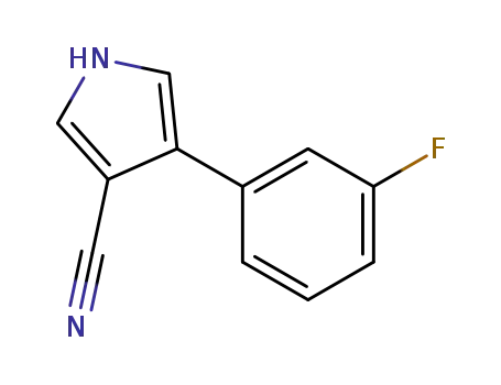 Molecular Structure of 87388-09-8 (4-(3-FLUOROPHENYL)-1H-PYRROLE-3-CARBONITRILE)