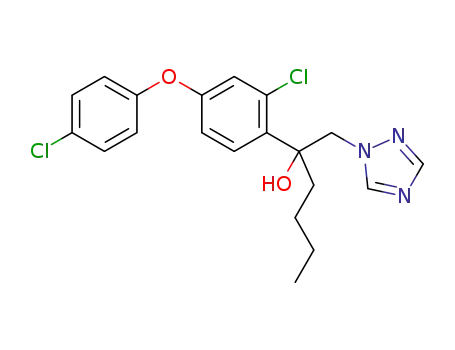 Molecular Structure of 1419875-37-8 (2-[2-chloro-4-(4-chlorophenoxy)phenyl]-1-(1,2,4-triazol-1-yl)hexan-2-ol)