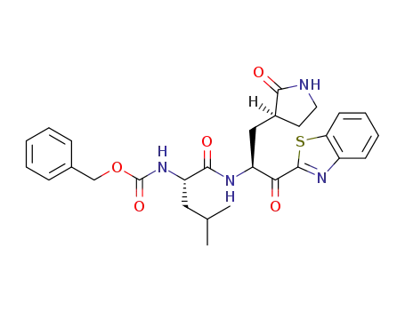 benzyl ((S)-1-(((S)-1-(benzo[d]thiazol-2-yl)-1-oxo-3-((S)-2-oxopyrrolidin-3-yl)propan-2-yl)amino)-4-methyl-1-oxopentan-2-yl)carbamate