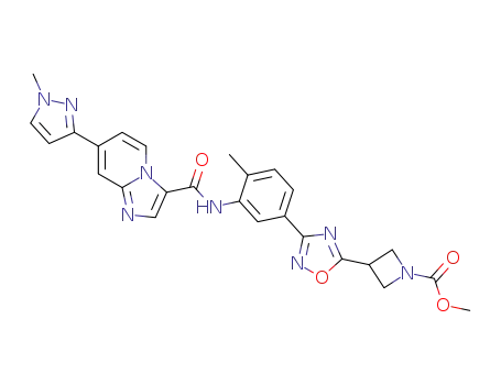 methyl 3-(3-(4-methyl-3-(7-(1-methyl-1H-pyrazol-3-yl)imidazo[1,2-a]pyridine-3-carboxamido)phenyl)-1,2,4-oxadiazol-5-yl)azetidine-1-carboxylate