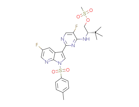 (S)-2-(5-fluoro-2-(5-fluoro-1-tosyl-1H-pyrrolo[2,3-b]pyridin-3-yl)pyrimidin-4-ylamino)-3,3-dimethylbutyl methanesulfonate