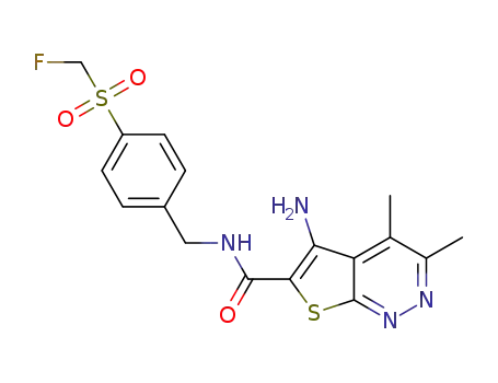 5-amino-N-(4-((fluoromethyl)sulfonyl)benzyl)-3,4-dimethylthieno[2,3-c]pyridazine-6-carboxamide