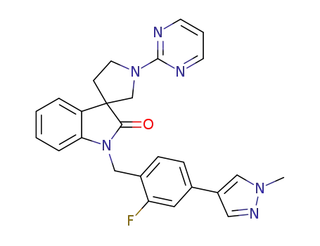 1-(2-fluoro-4-(1-methyl-1H-pyrazol-4-yl)benzyl)-1'-(pyrimidin-2-yl)spiro[indoline-3,3'-pyrrolidin]-2-one