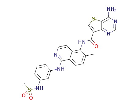 Molecular Structure of 1446112-26-0 (4-amino-N-(6-methyl-1-((3-(methylsulfonamido)phenyl)amino)isoquinolin-5-yl)thieno[3,2-d]pyrimidine-7-carboxamide)