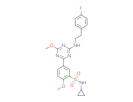 N-cyclopropyl-5(4-[[2-(4-fluorophenyl)ethyl]amino]-6-methoxy-1,3,5-triazin-2-yl)-2-methoxybenzenesulfonamide