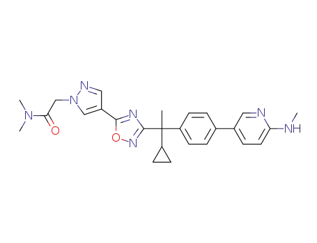 2-[4-(3-{1-cyclopropyl-1-[4-(6-methylamino-pyridin-3-yl)-phenyl]-ethyl}-[1,2,4]oxadiazol-5-yl)-pyrazol-1-yl]-N,N-dimethyl-acetamide