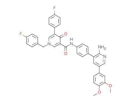N-{4-[2-amino-5-(3,4-dimethoxyphenyl)pyridin-3-yl]phenyl}-1-(4-fluorobenzyl)-5-(4-fluorophenyl)-4-oxo-1,4-dihydropyridine-3-carboxamide