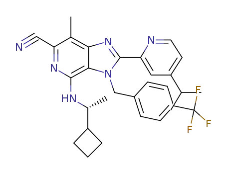 (R)-4-((1-cyclobutylethyl)amino)-2-(4-isopropylpyridin-2-yl)-7-methyl-3-(4-(trifluoromethyl)benzyl)-3H-imidazo[4,5-c]pyridine-6-carbonitrile