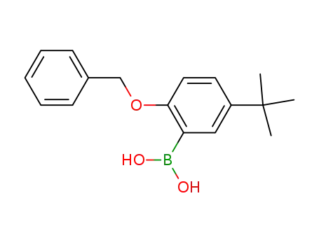 Molecular Structure of 1220625-04-6 ((2-(Benzyloxy)-5-(tert-butyl)phenyl)boronic acid)