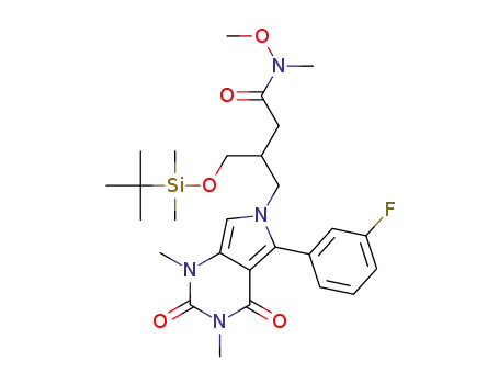 4-((tert-butyldimethylsilyl)oxy)-3-((5-(3-fluorophenyl)-1,3-dimethyl-2,4-dioxo-3,4-dihydro-1H-pyrrolo[3,4-d]pyrimidin-6(2H)-yl)methyl)-N-methoxy-N-methylbutanamide
