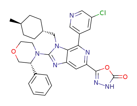 5-{4-(5-chloropyridin-3-yl)-3-[(trans-4-methylcyclohexyl)methyl]-2-[(3R)-3-phenylmorpholin-4-yl]-3H-imidazo[4,5-c]pyridin-6-yl}-1,3,4-oxadiazol-2(3H)-one