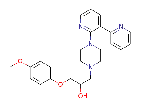 Molecular Structure of 1414941-73-3 (1-(4-methoxyphenoxy)-3-[4-[3-(2-pyridyl)-2-pyridyl]piperazin-1-yl]propan-2-ol)