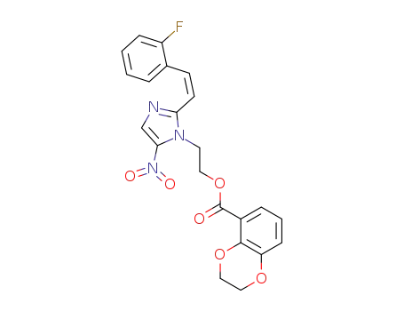 2-((Z)-2-(2-fluorostyryl)-5-nitro-1H-imidazol-1-yl)ethyl 2,3-dihydro-1,4-benzodioxine-5-carboxylate