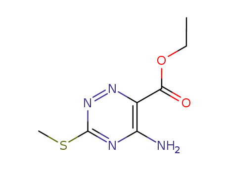 Molecular Structure of 96259-44-8 (ETHYL 5-AMINO-3-(METHYLTHIO)-1,2,4-TRIAZINE-6-CARBOXYLATE)