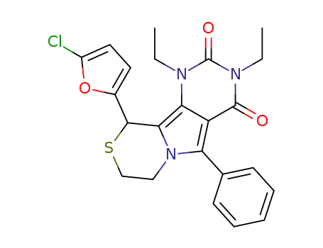 10-(5-chlorofuran-2-yl)-1,3-diethyl-5-phenyl-7,8-dihydro-1H-pyrimido[4',5':3,4]pyrrolo[2,1-c][1,4]thiazine-2,4(3H,10H)-dione