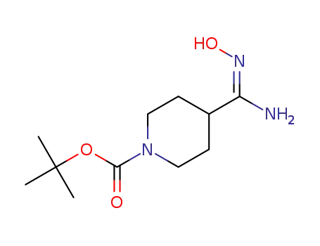 Molecular Structure of 782493-60-1 (1-PIPERIDINECARBOXYLIC ACID, 4-[(Z)-AMINO(HYDROXYIMINO)METHYL]-, 1,1-DIMETHYLETHYL ESTER)
